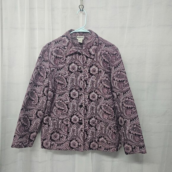 BonWorth Blazer Jacket Tapestry Purple Paisley Goth Retro L - Picture 1 of 7